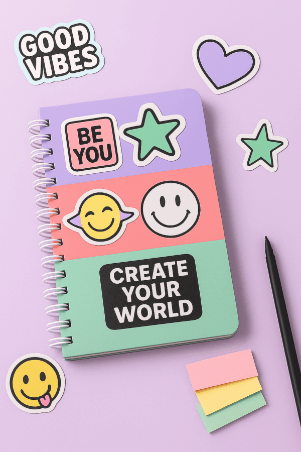 Carnet coloré ÉDIT avec couverture ludique et pages modulables