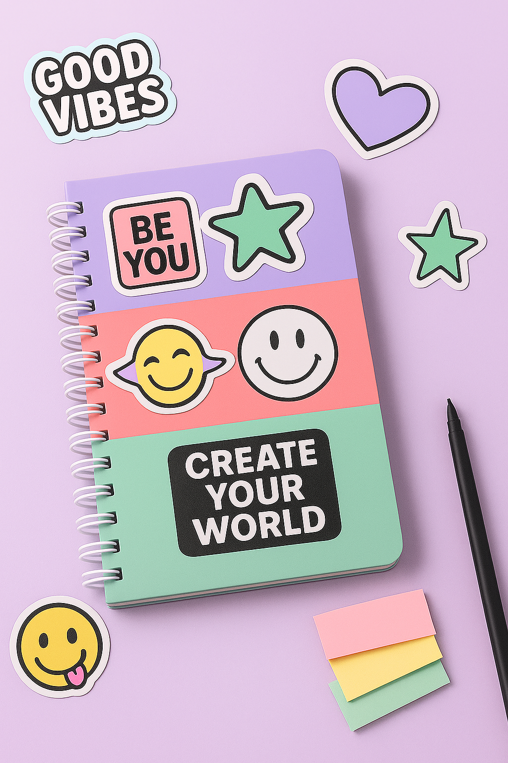 Carnet coloré ÉDIT avec couverture ludique et pages modulables